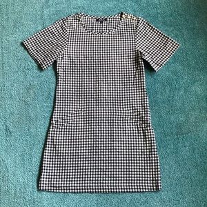 APC Navy Gingham Shift Dress XS